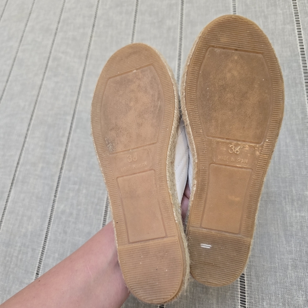 Valentino White Espadrilles Mules Size 36 Made In SPAIN ( Size 6 Usa) - Picture 4 of 9